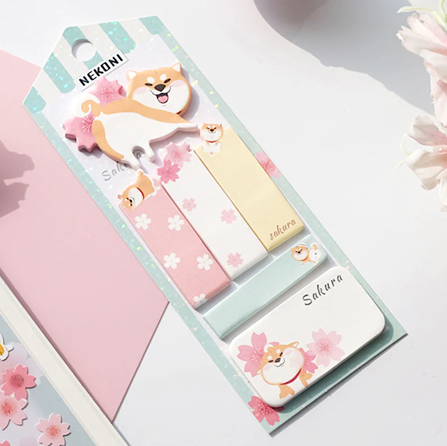 Nekoni Sakura & Animals Sticky Note Set