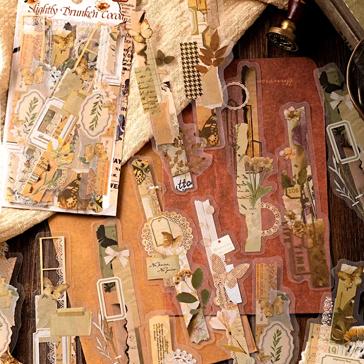 Long Strip Floral Journaling Stickers