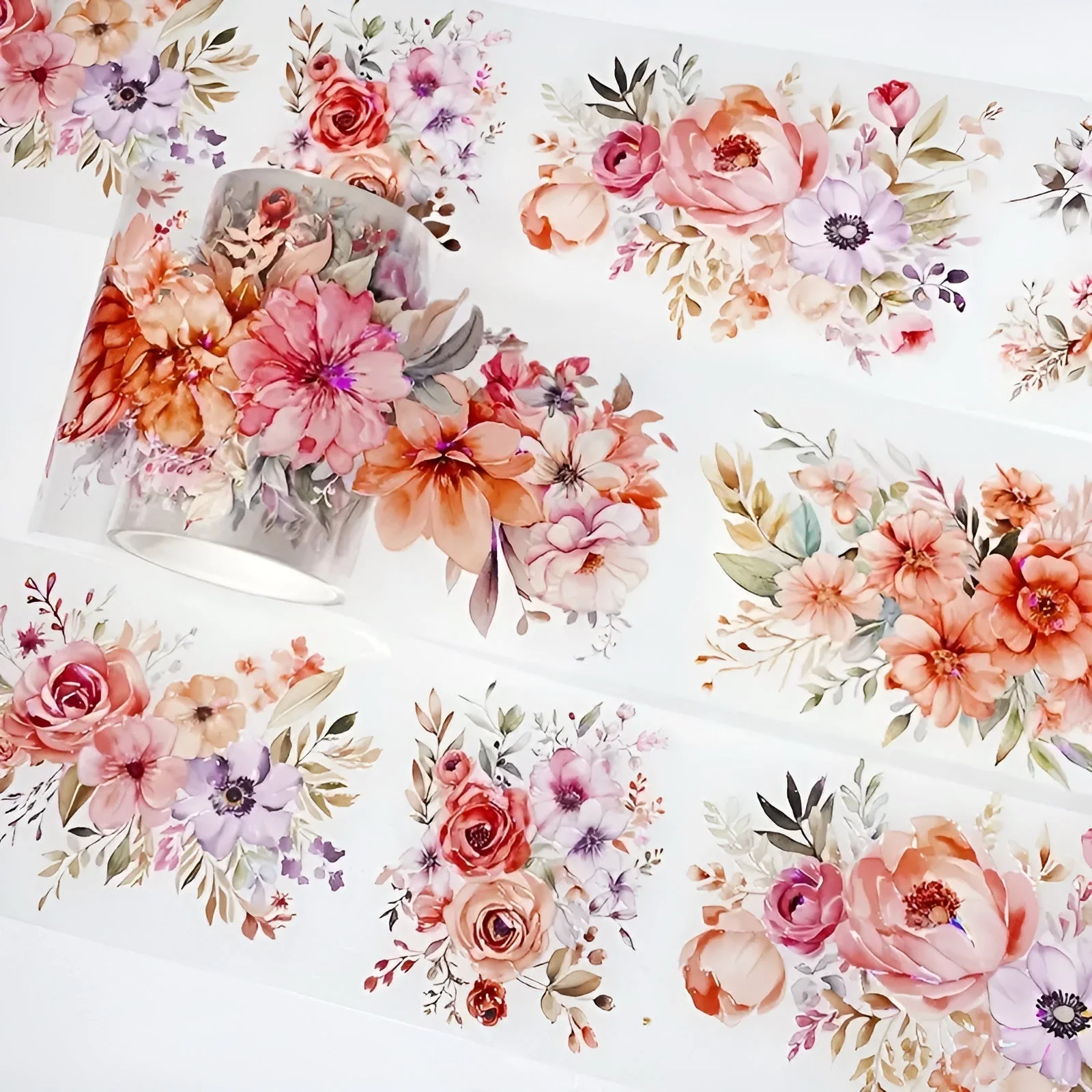 Flowers Bouquet Clear Masking Tape