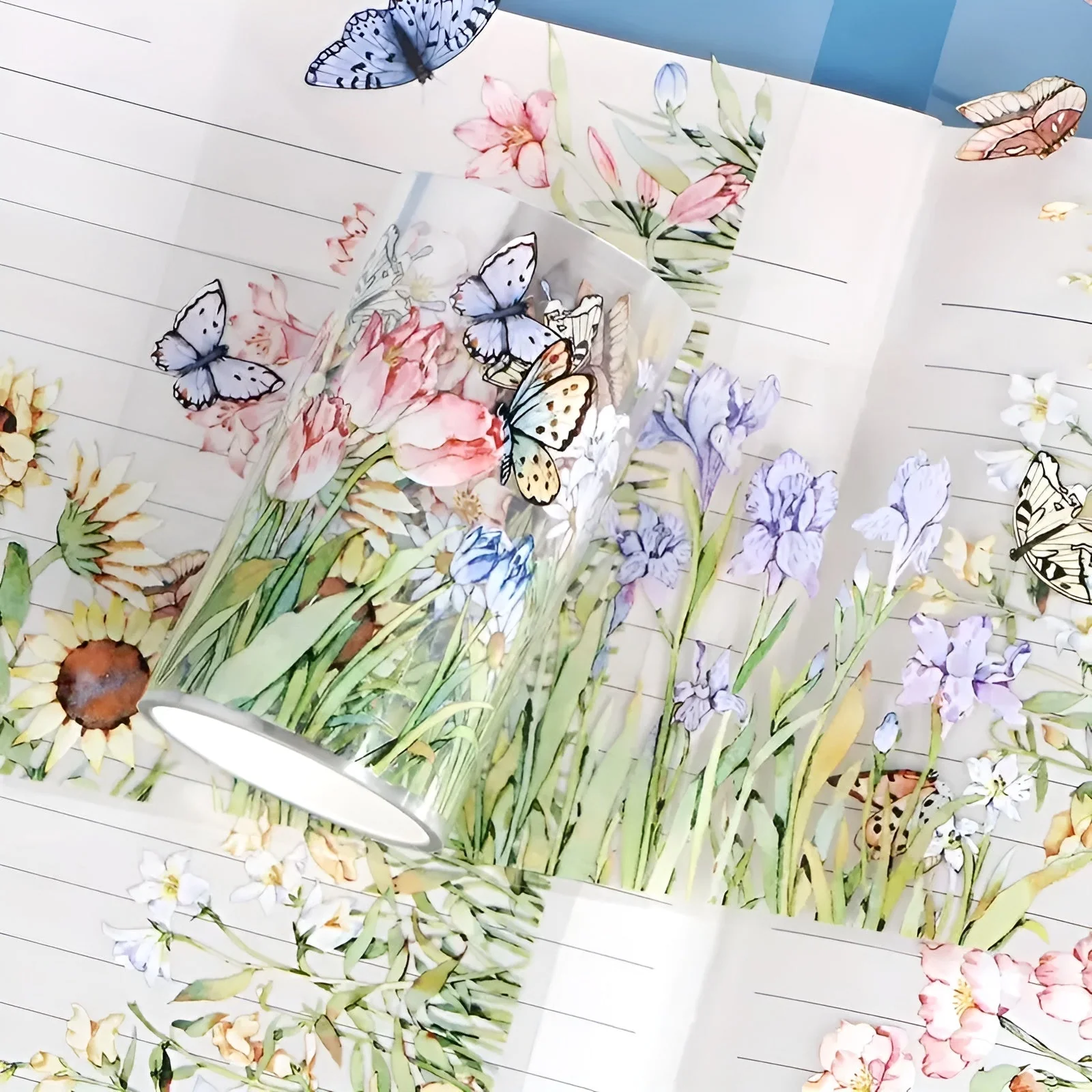 Blooming Plants Clear Tape Extra Wide