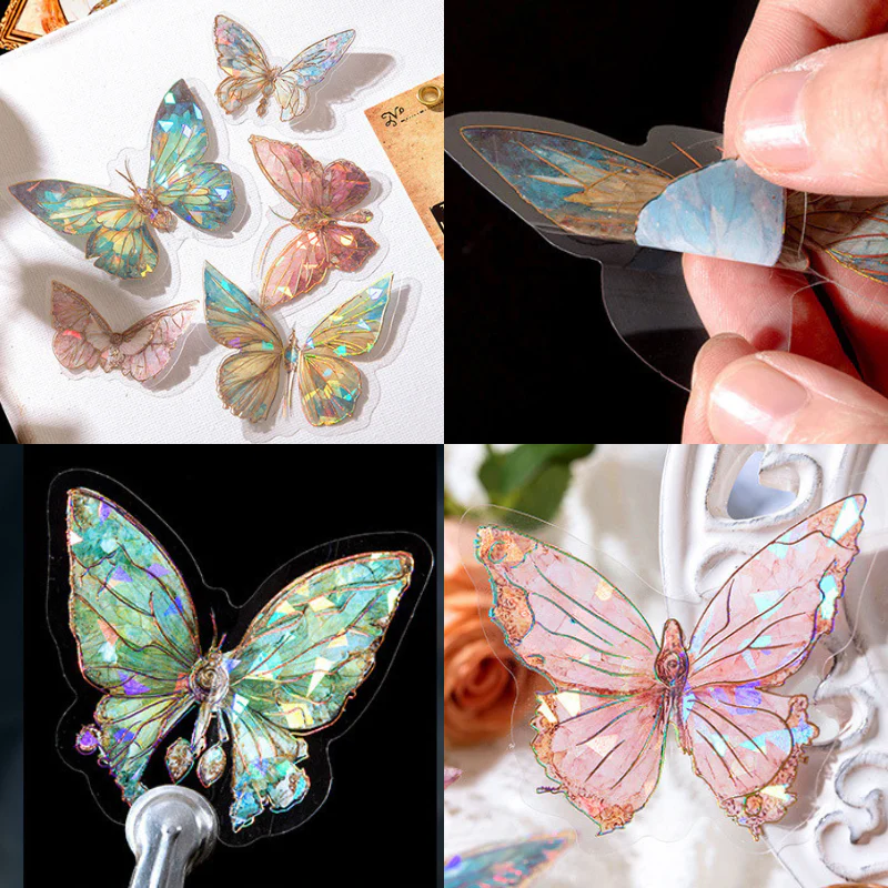 Die Cut Holo Butterfly Stickers