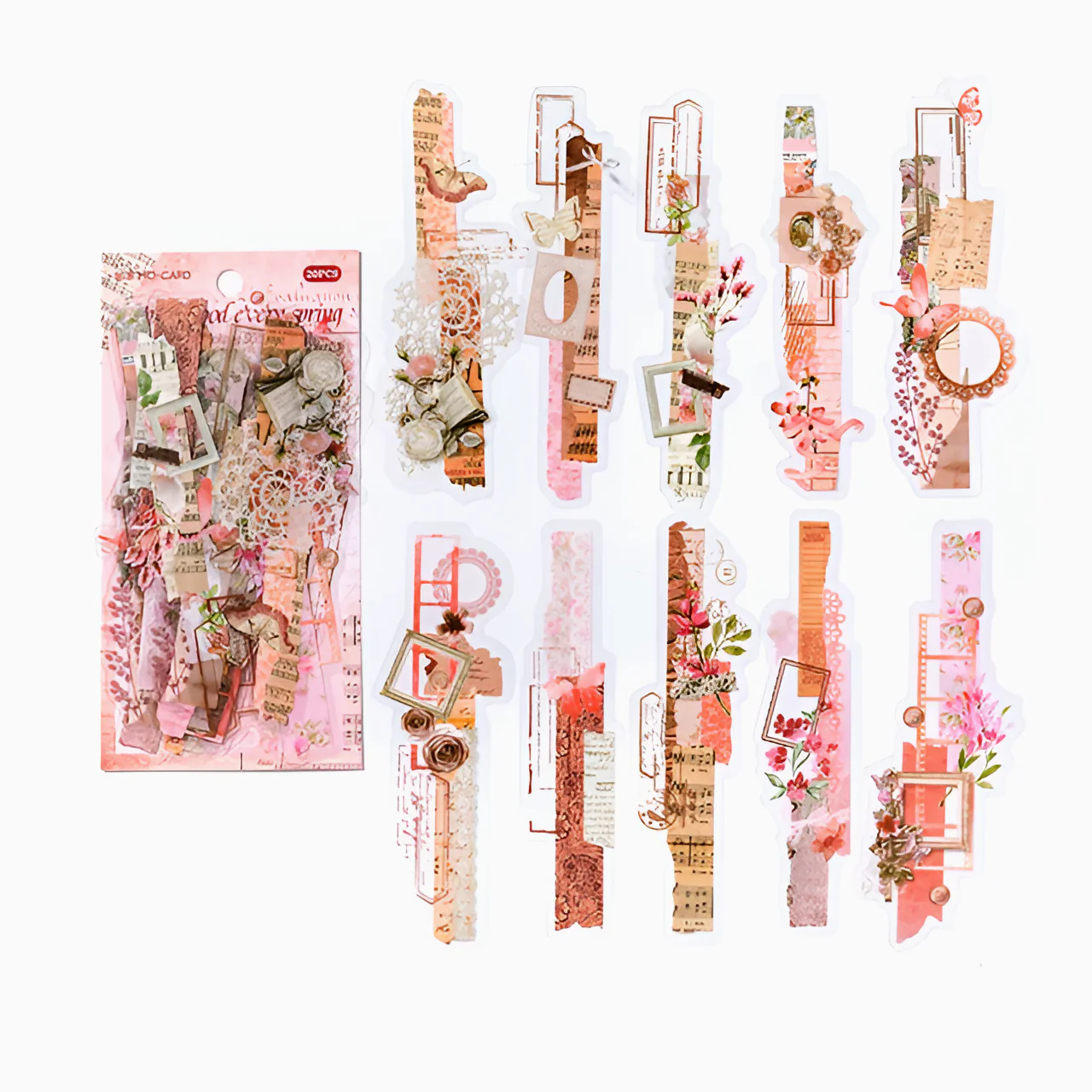 Long Strip Floral Journaling Stickers