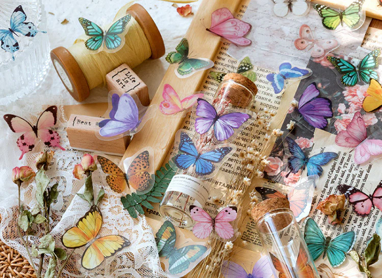 Original Deco Stickers Blue Butterflies