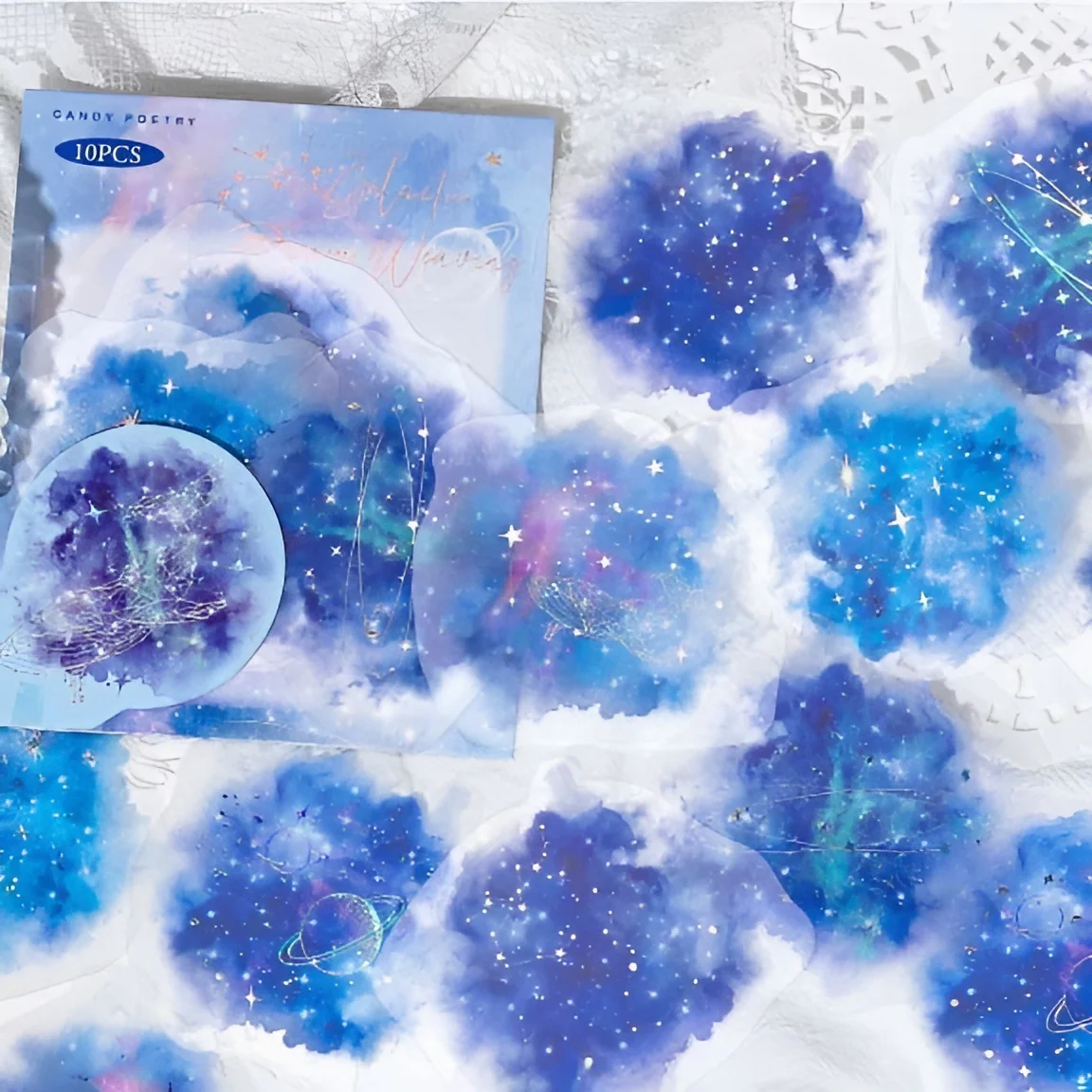 Shimmering Ink Splatter Art Stickers