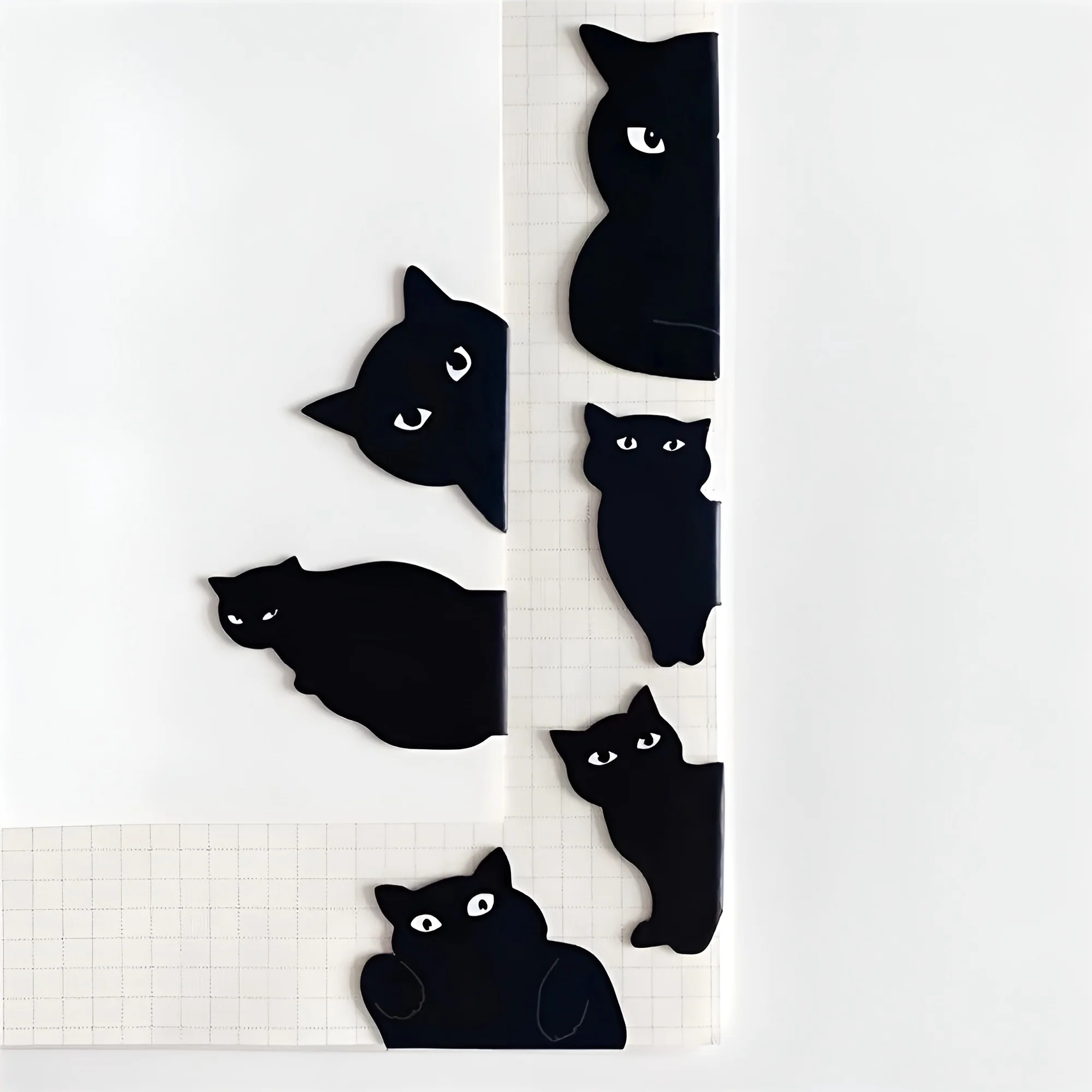 Black Cat Magnetic Bookmark Set of 6