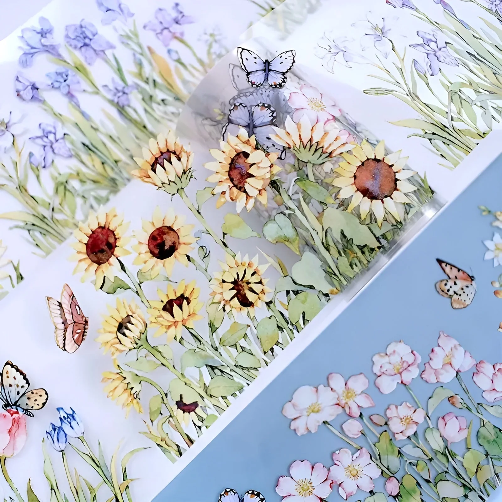 Blooming Plants Clear Tape Extra Wide