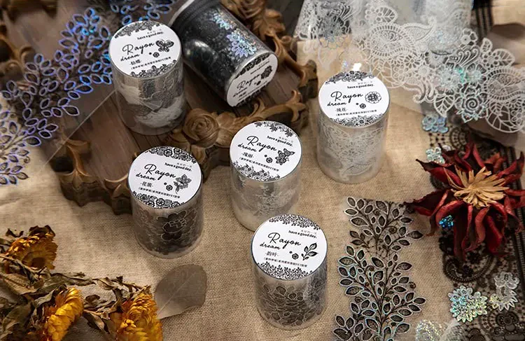 Holo Lace Pattern Clear Washi Tape