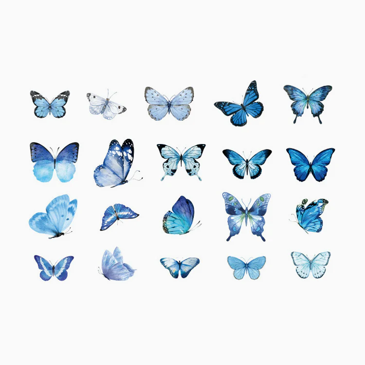 Original Deco Stickers Blue Butterflies