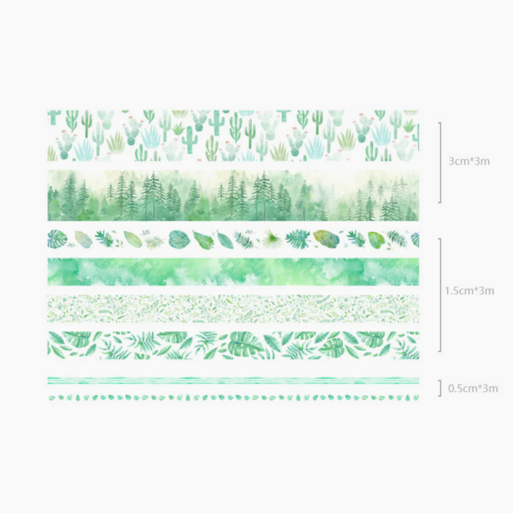Green Nature Washi Tape Set