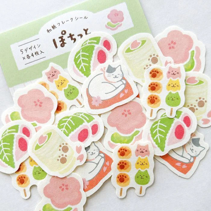 Furukawashiko Flake Stickers Cat Cafe