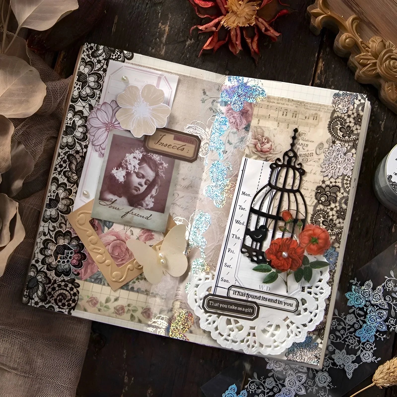 Holo Lace Pattern Clear Washi Tape