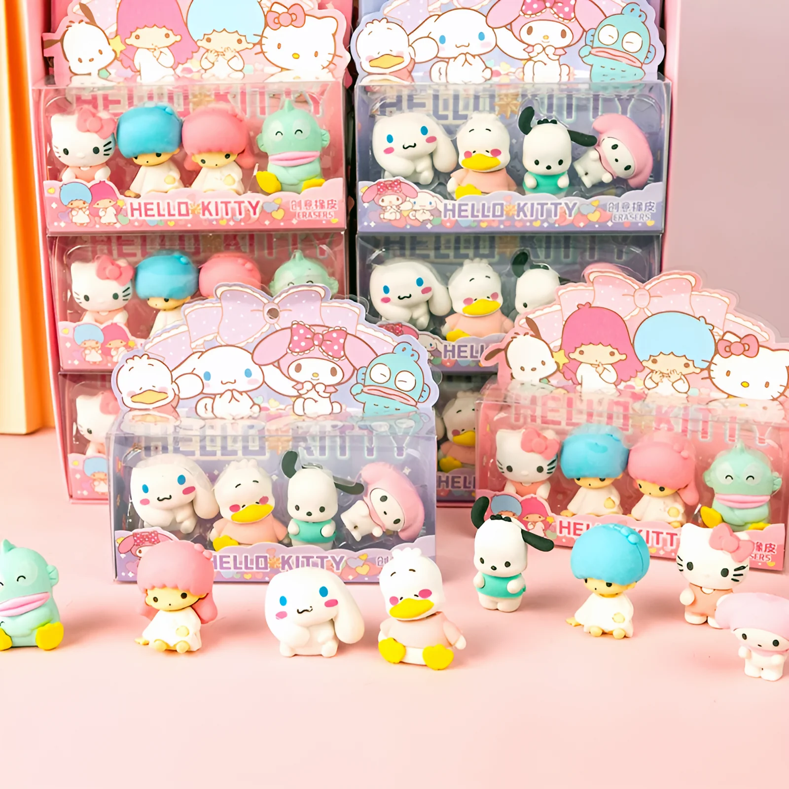 Sanrio Characters Pencil Erasers Set of 4