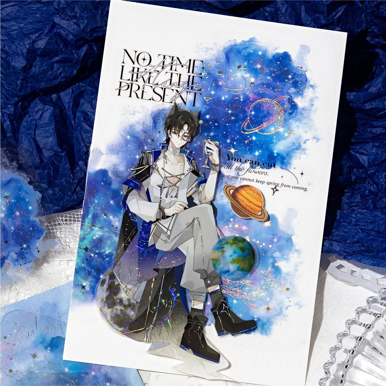 Shimmering Ink Splatter Art Stickers