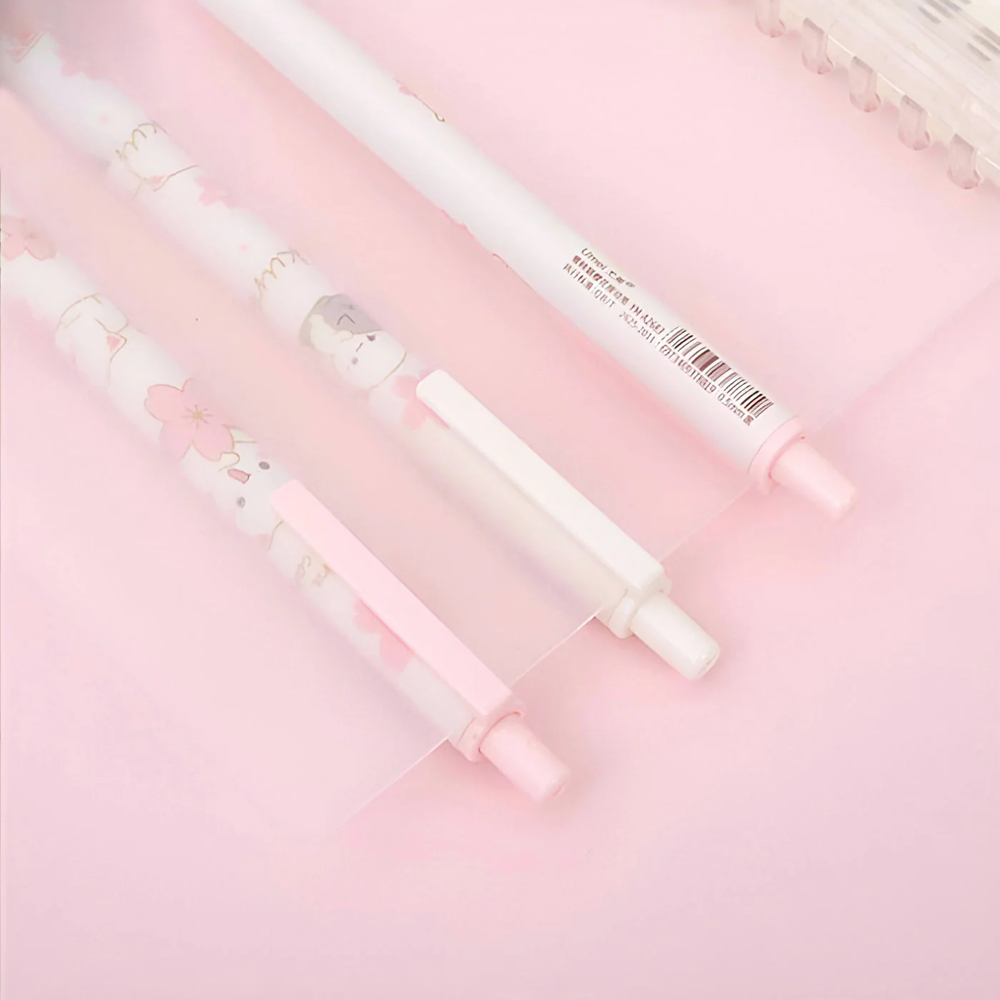 Peach Blossom Chibi Cat Gel Pen