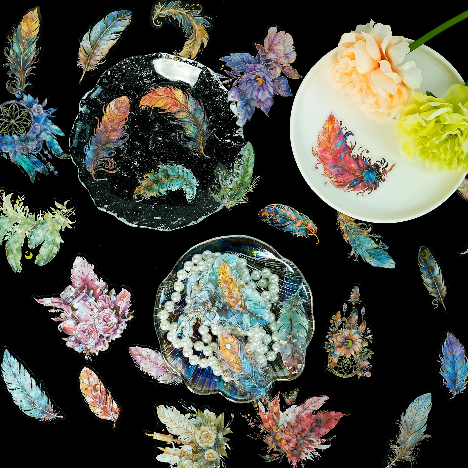 Magic Feathers Holo Stickers