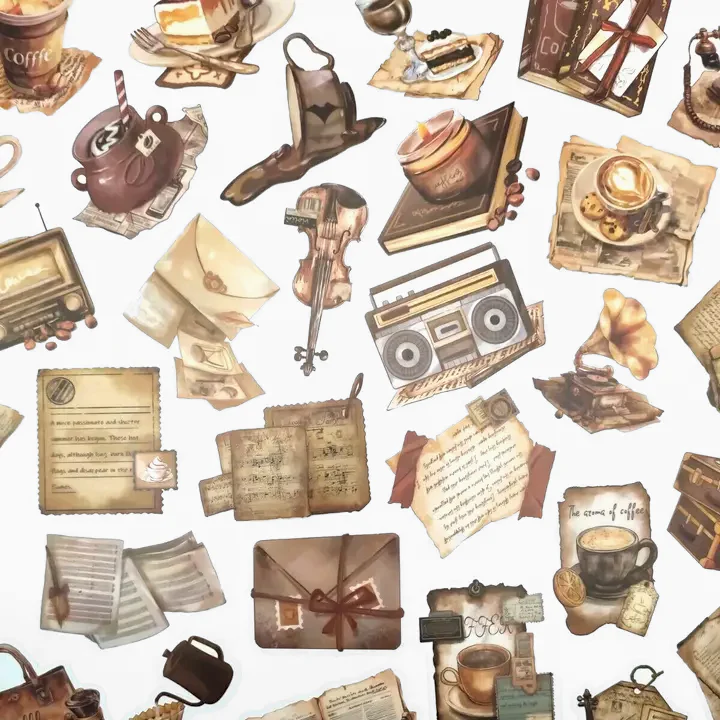 Old Timey Café Memories Stickers