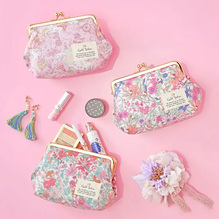 Sanrio x Liberty Fabrics Kiss Lock Floral Frame Pouch
