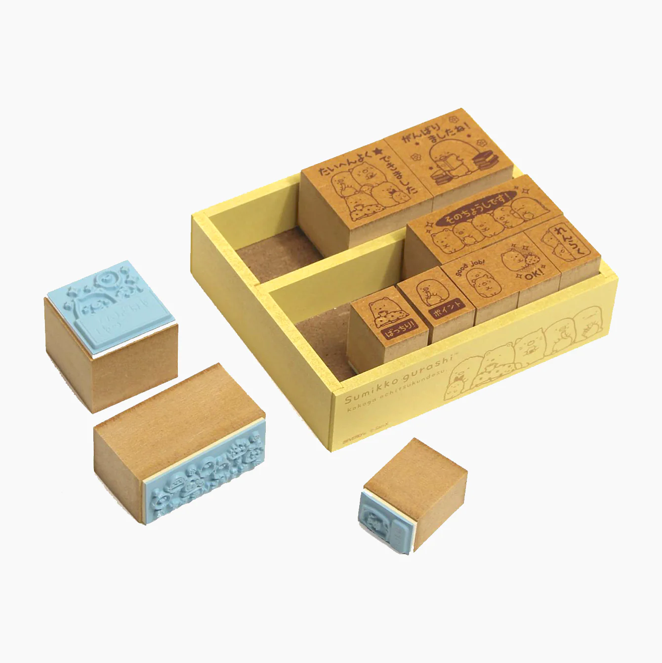 Wooden Rubber Stamps Set