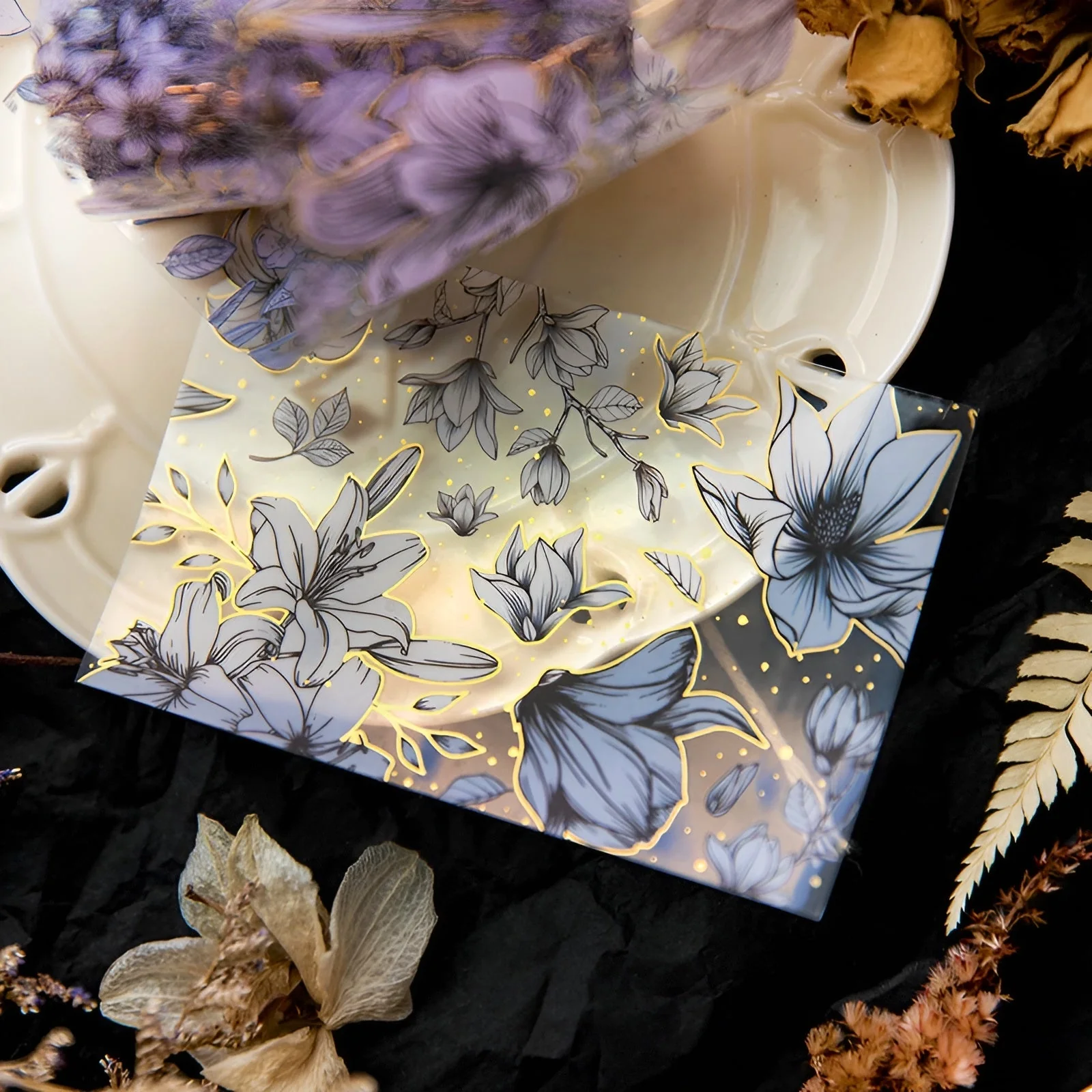 Pencilled Flowers Washi Tapes