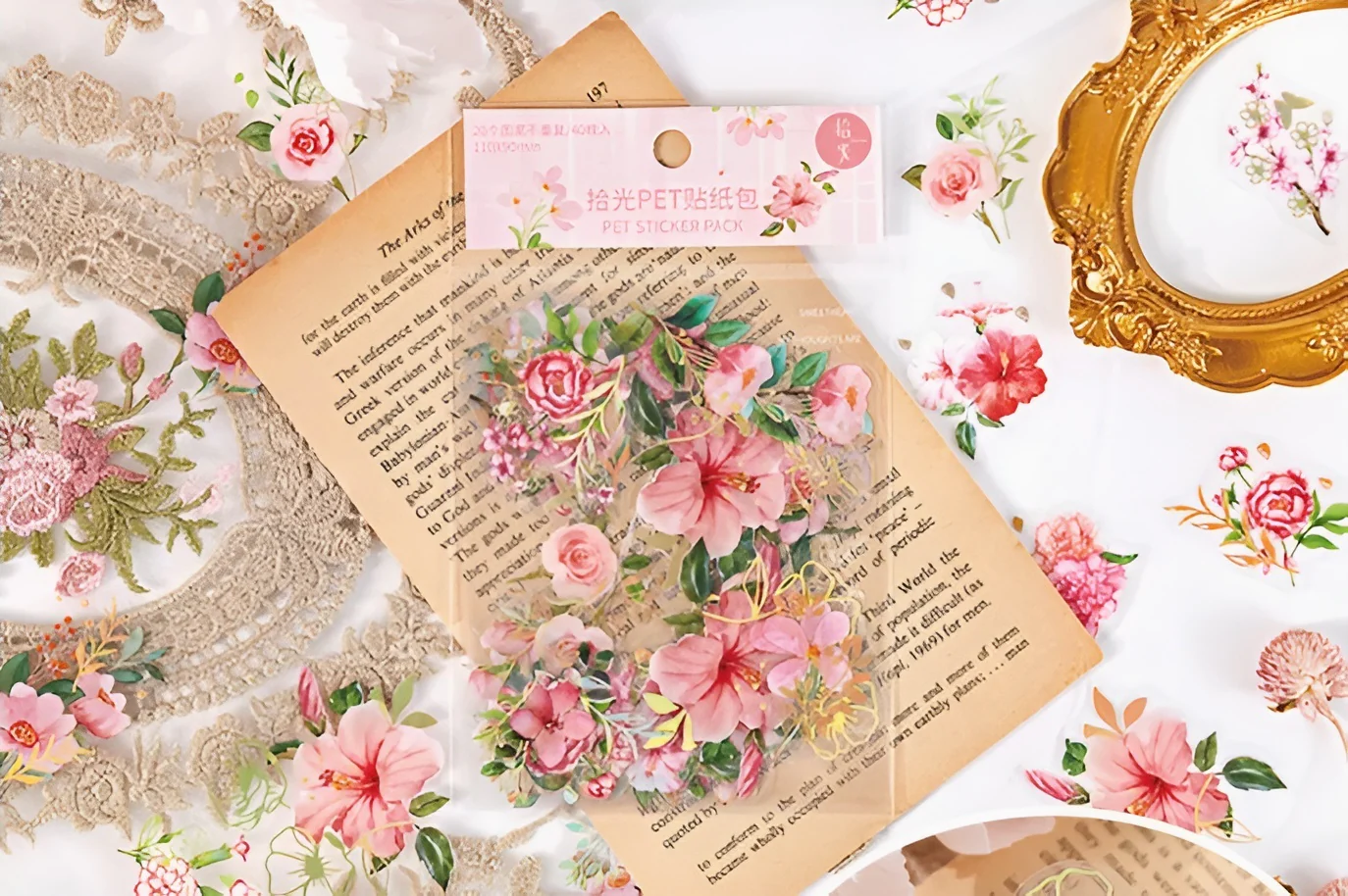 Brazing PET Flower Stickers