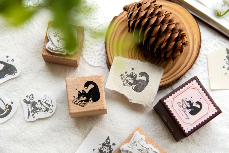 Playful Cat Wooden Stamps