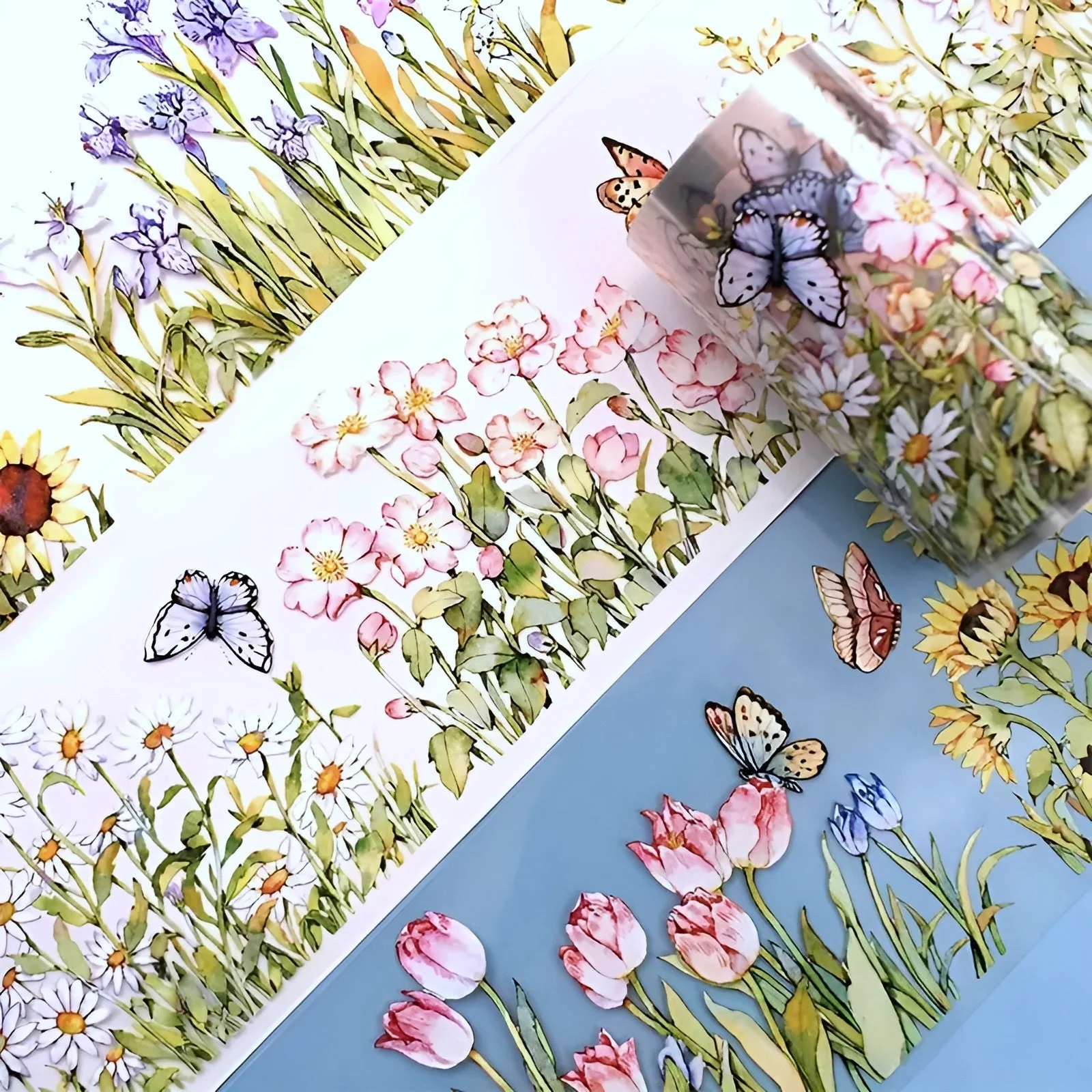 Blooming Plants Clear Tape Extra Wide