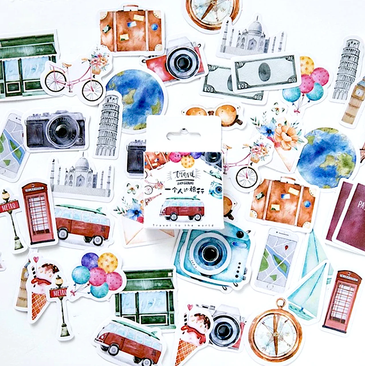 Travel Theme Paper Stickers
