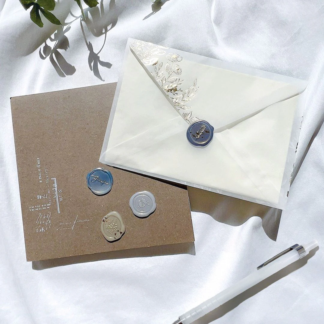 Clear Stickers with Gold Details Red