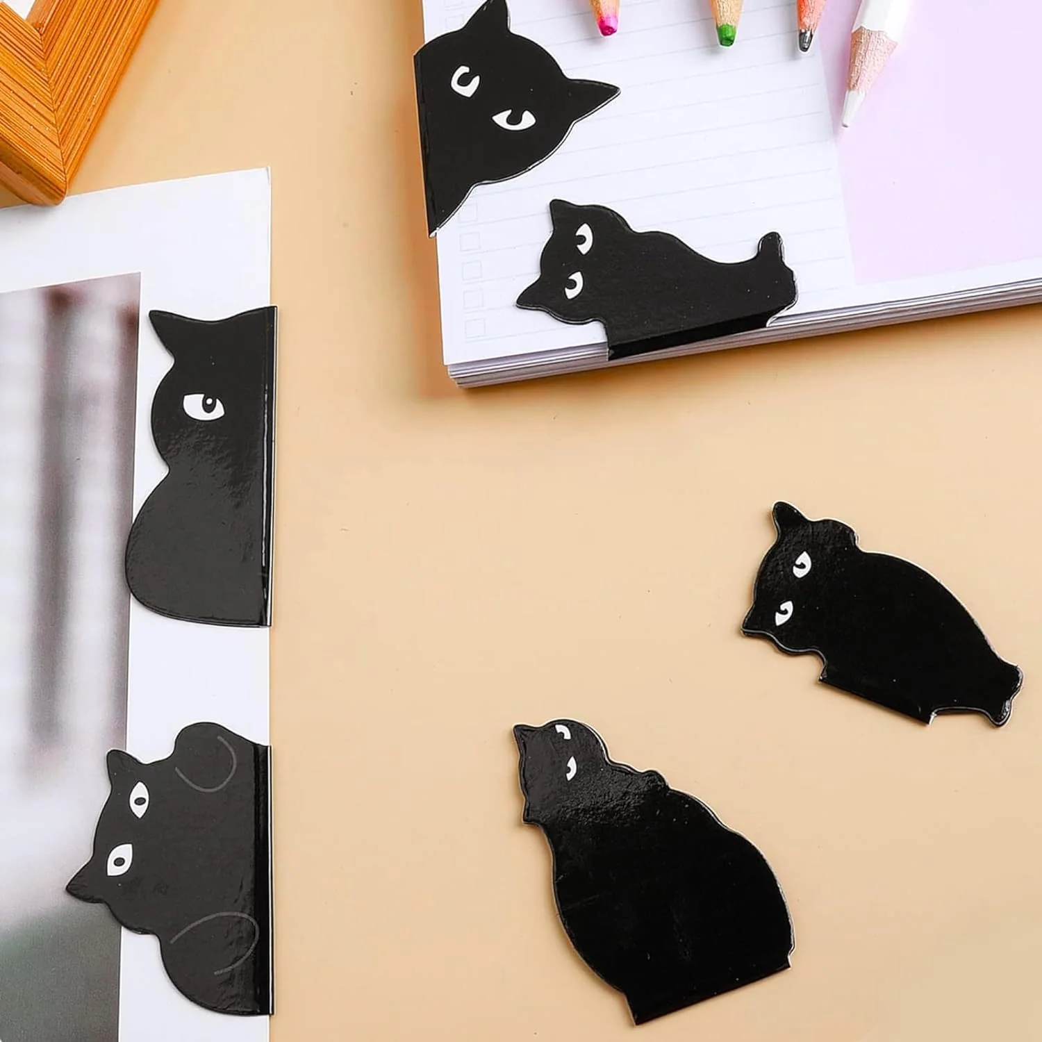 Black Cat Magnetic Bookmark Set of 6