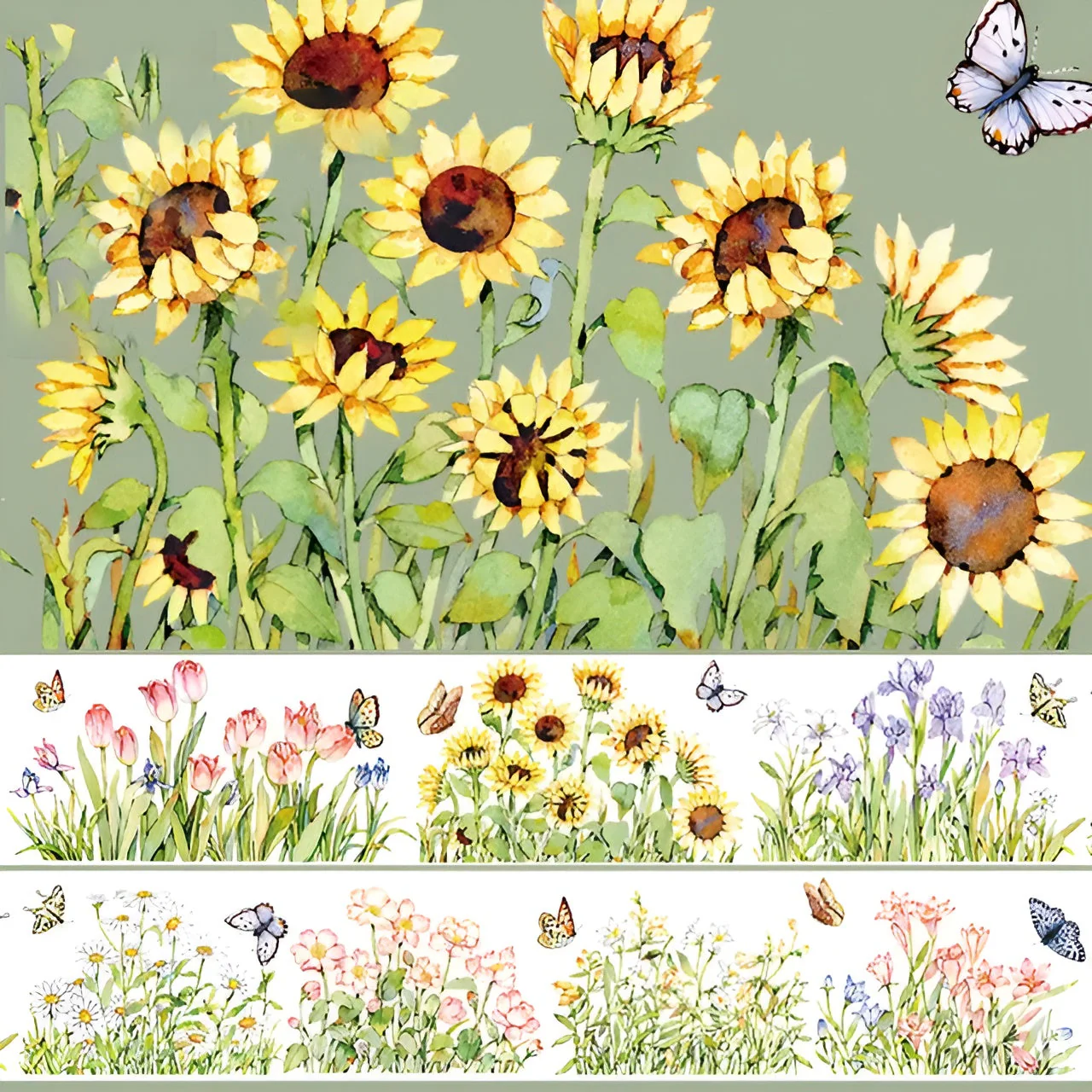 Blooming Plants Clear Tape Extra Wide