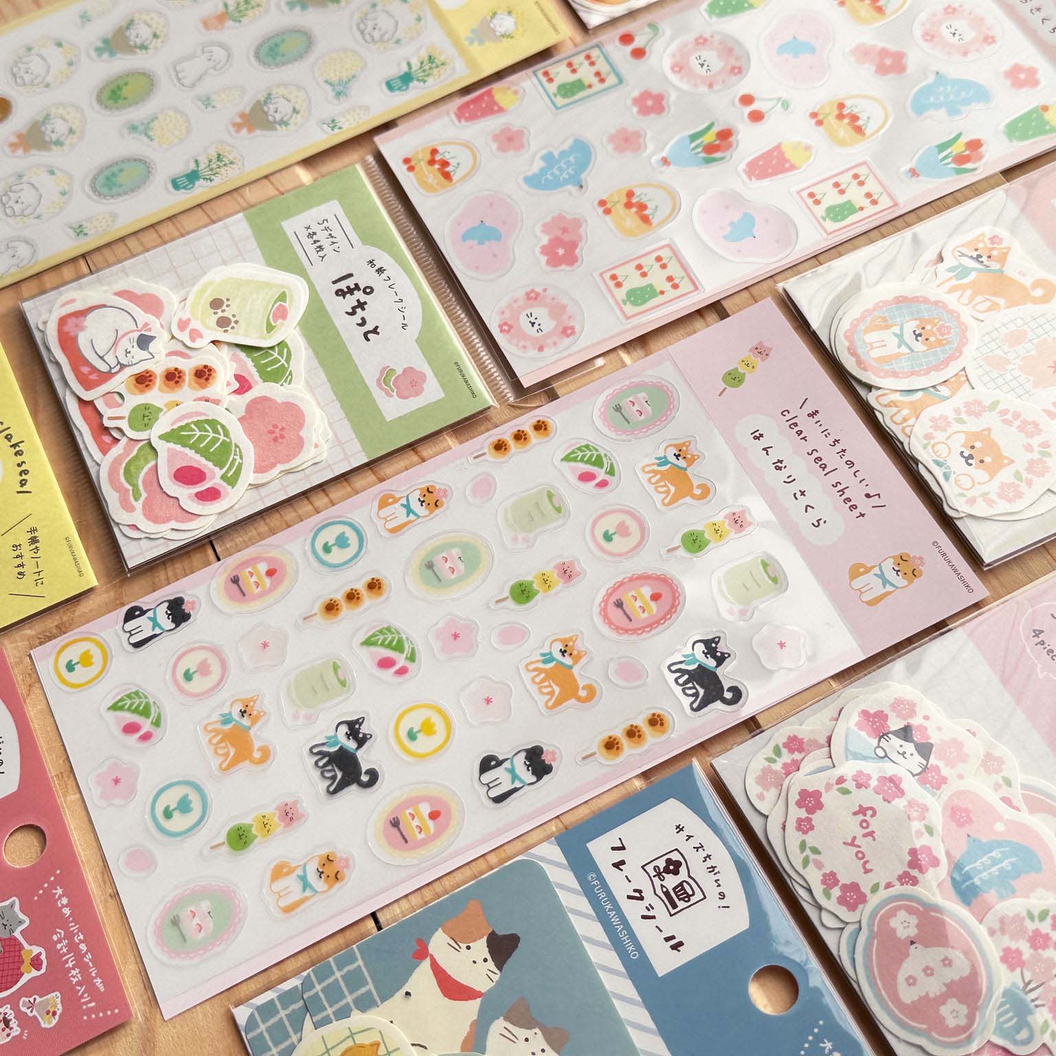Clear Sticker Sheet with Animals and Flowers