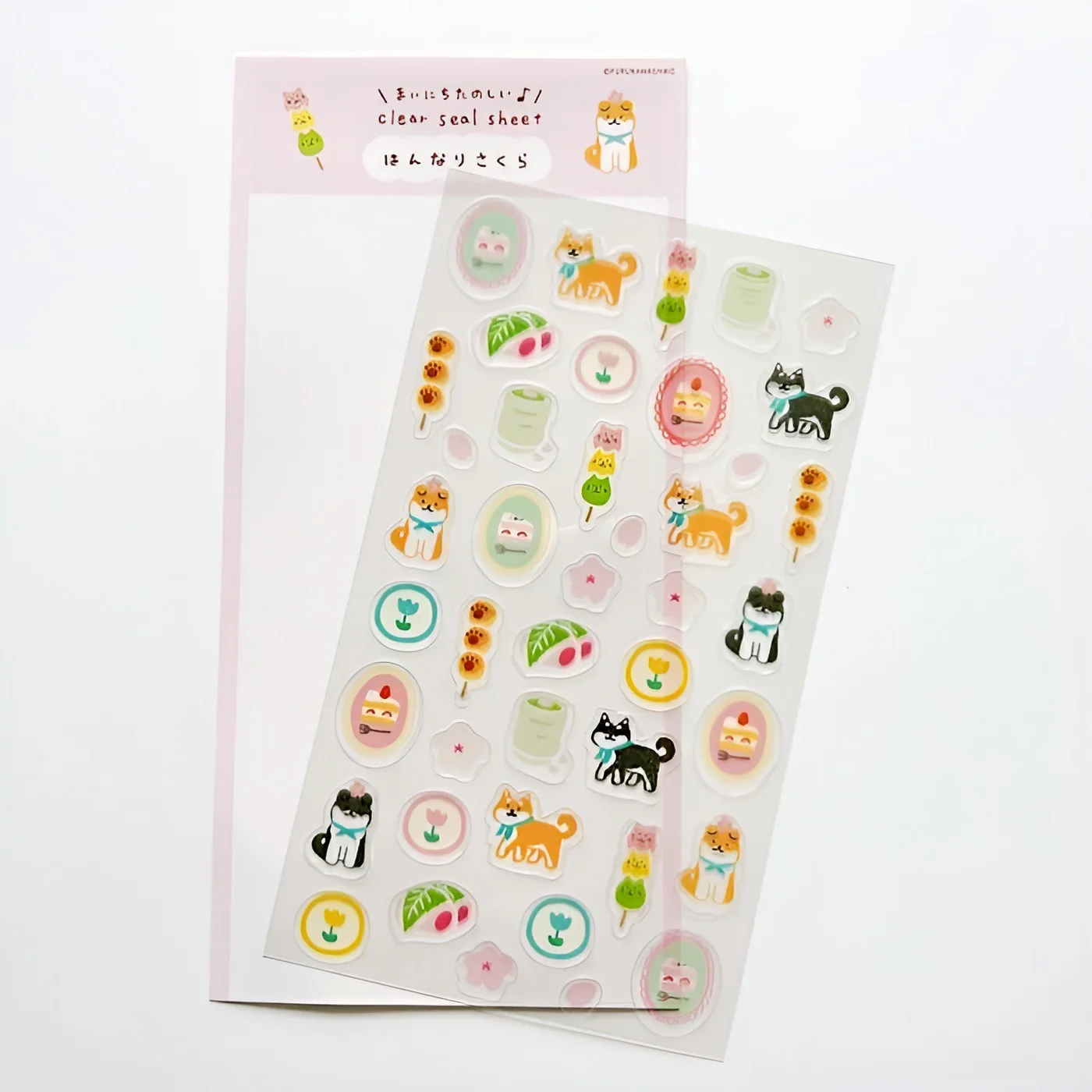Clear Sticker Sheet with Animals and Flowers