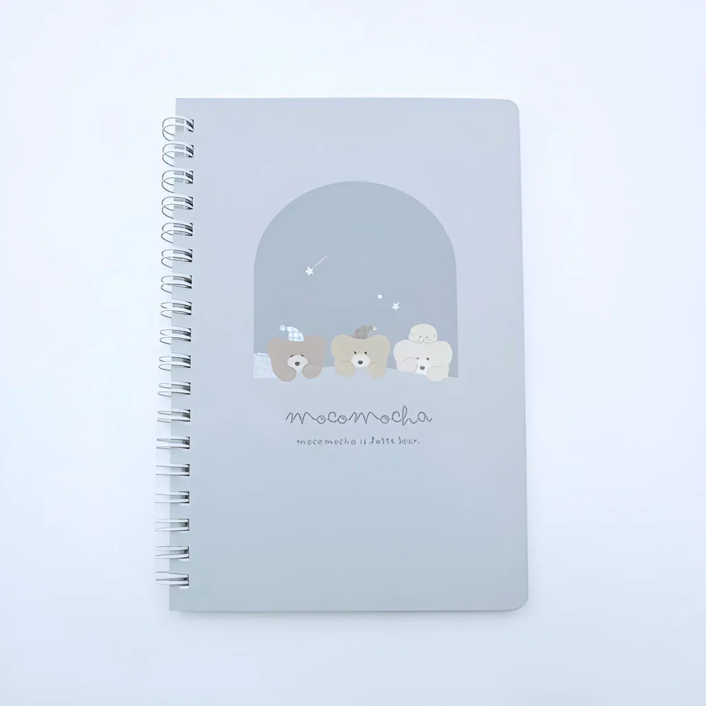 Spiral Notebook with Bear Illustrations