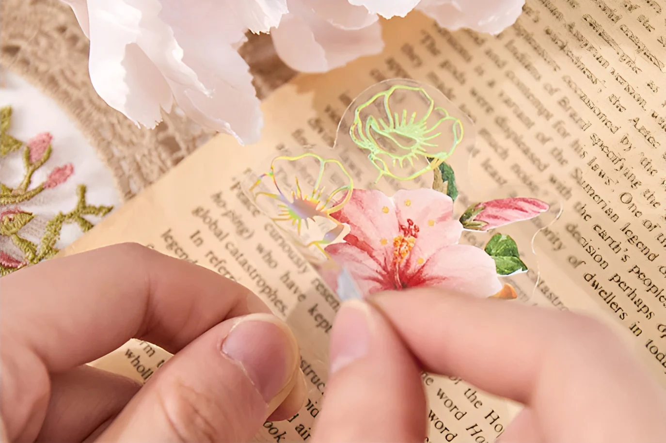 Brazing PET Flower Stickers