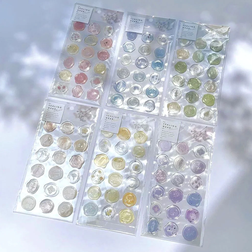 Clear Seal Stickers with Flowers