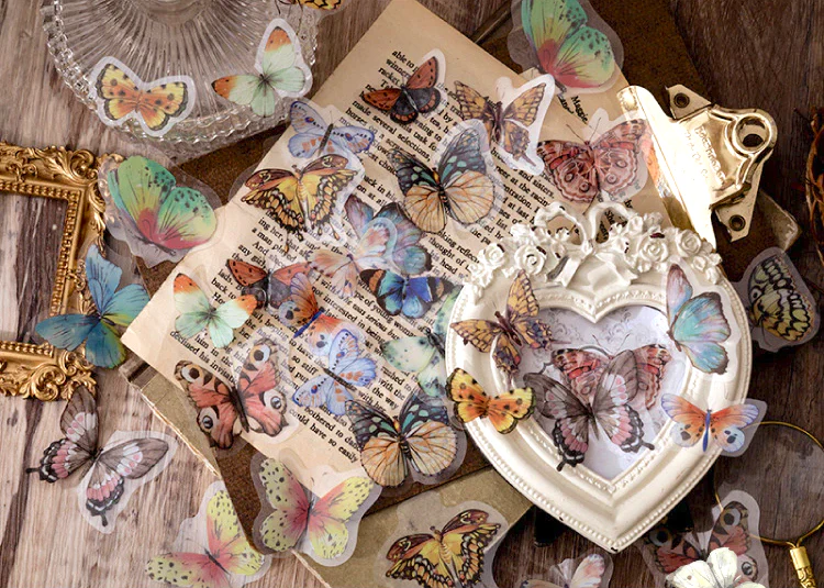 Original Deco Stickers Blue Butterflies