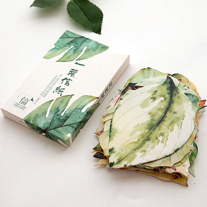 Leaf Design Greeting Cards Set of 30