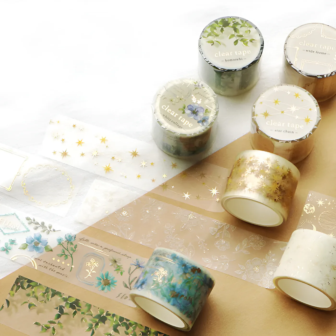 Elegant Flower Pattern Clear Tape