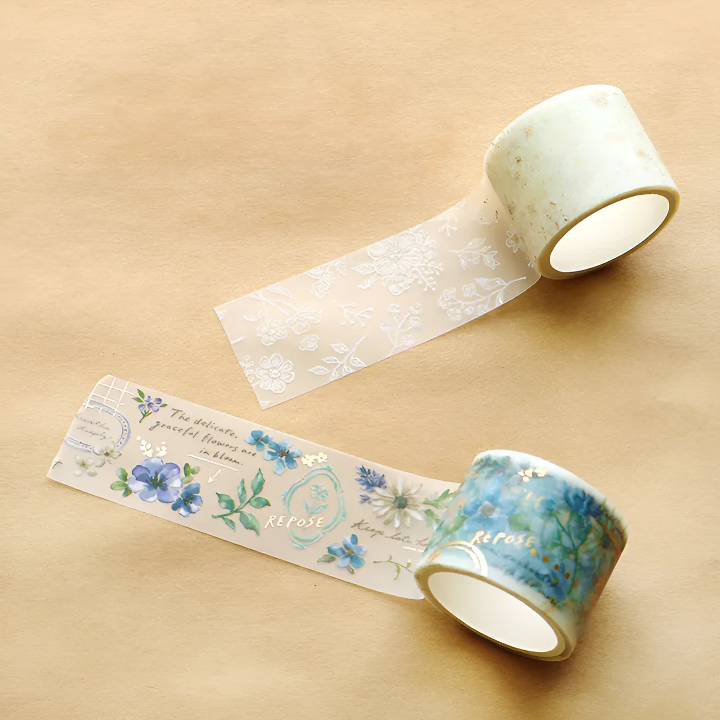 Elegant Flower Pattern Clear Tape
