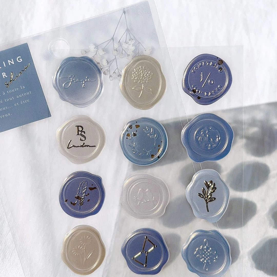 Clear Stickers with Gold Details Red