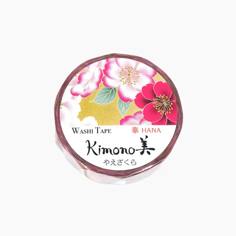 Kamiiso Kimono Series Washi Tape Yellow Yaezakura