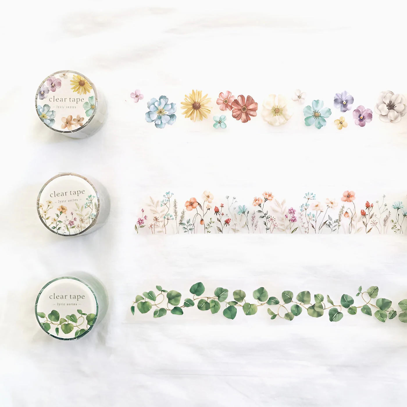 Mind Wave Lyric Series Clear Washi Tape - Flower Meadow