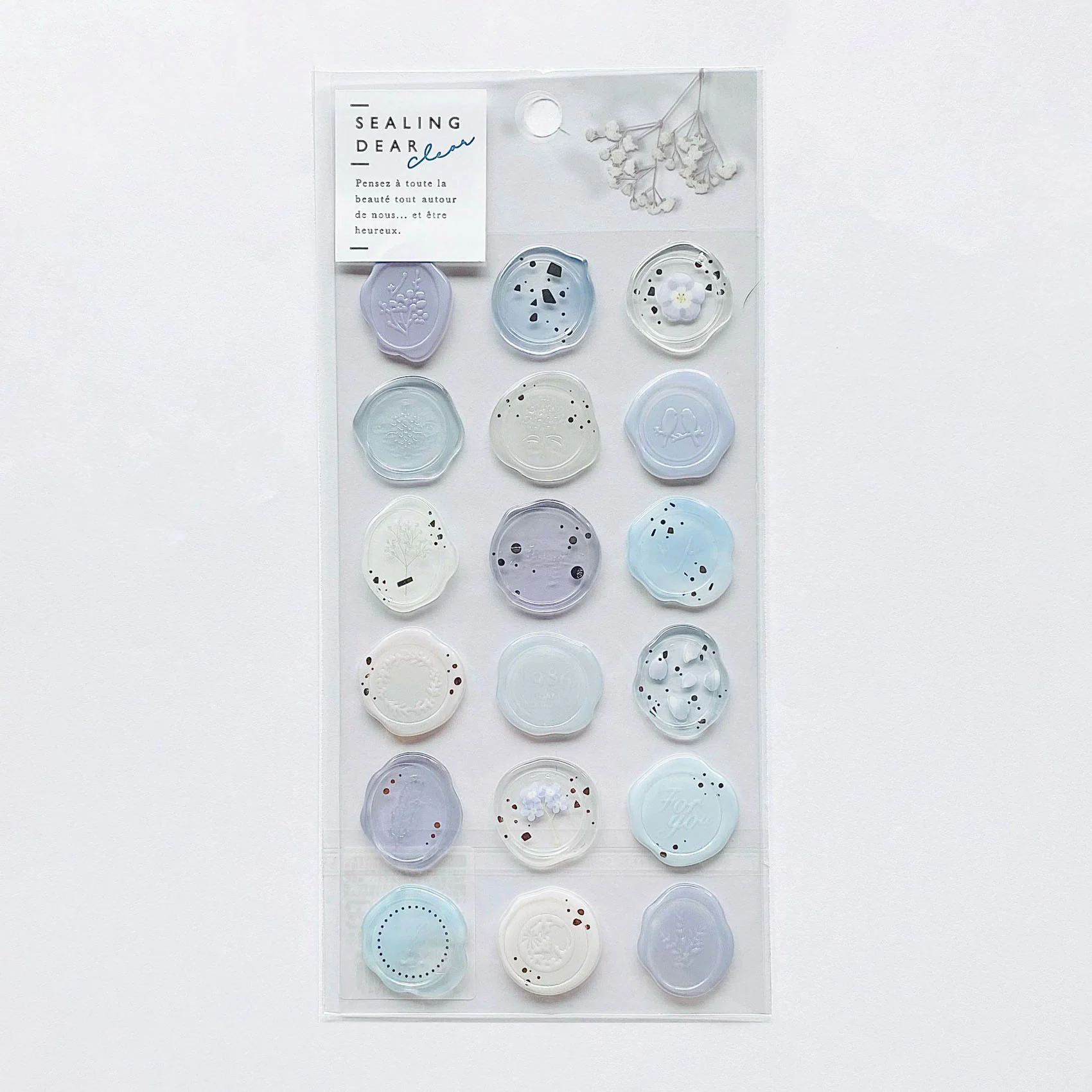 Clear Seal Stickers with Flowers