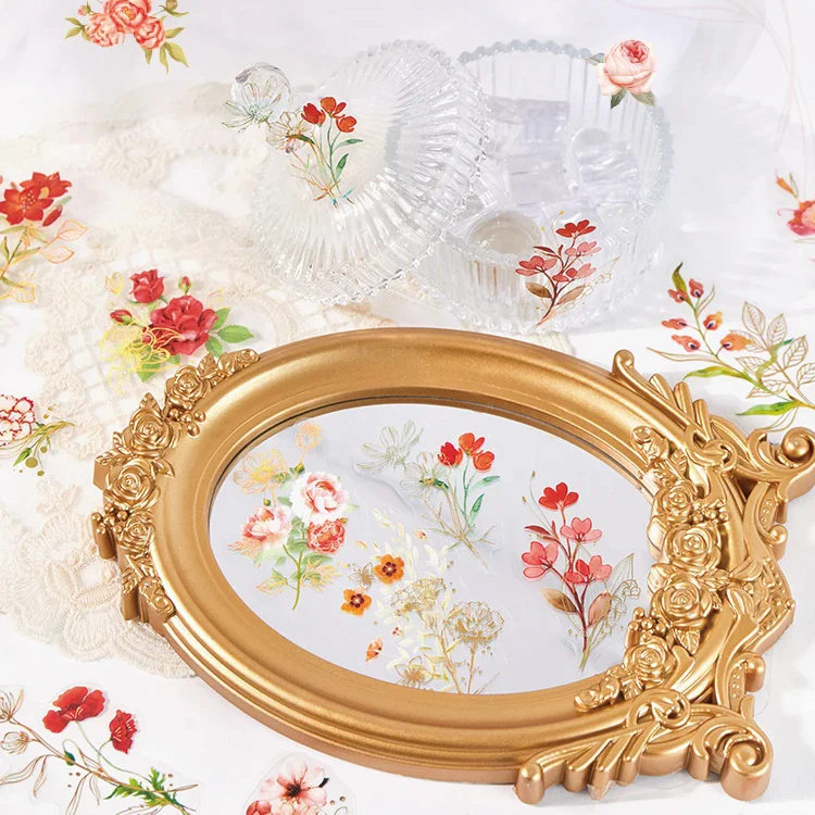 Brazing PET Flower Stickers