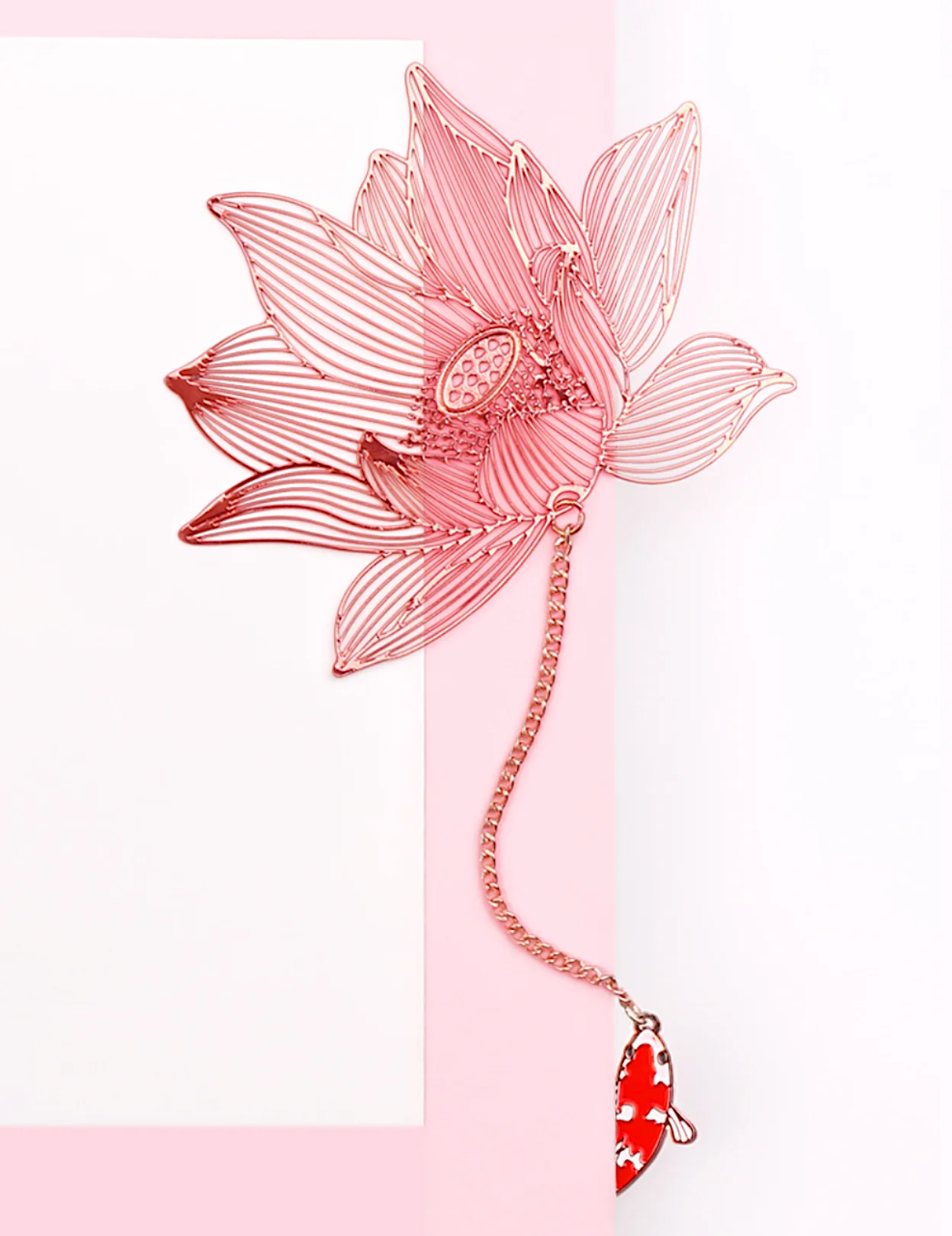 Lotus Flower & Koi Fish Pendant Bookmark
