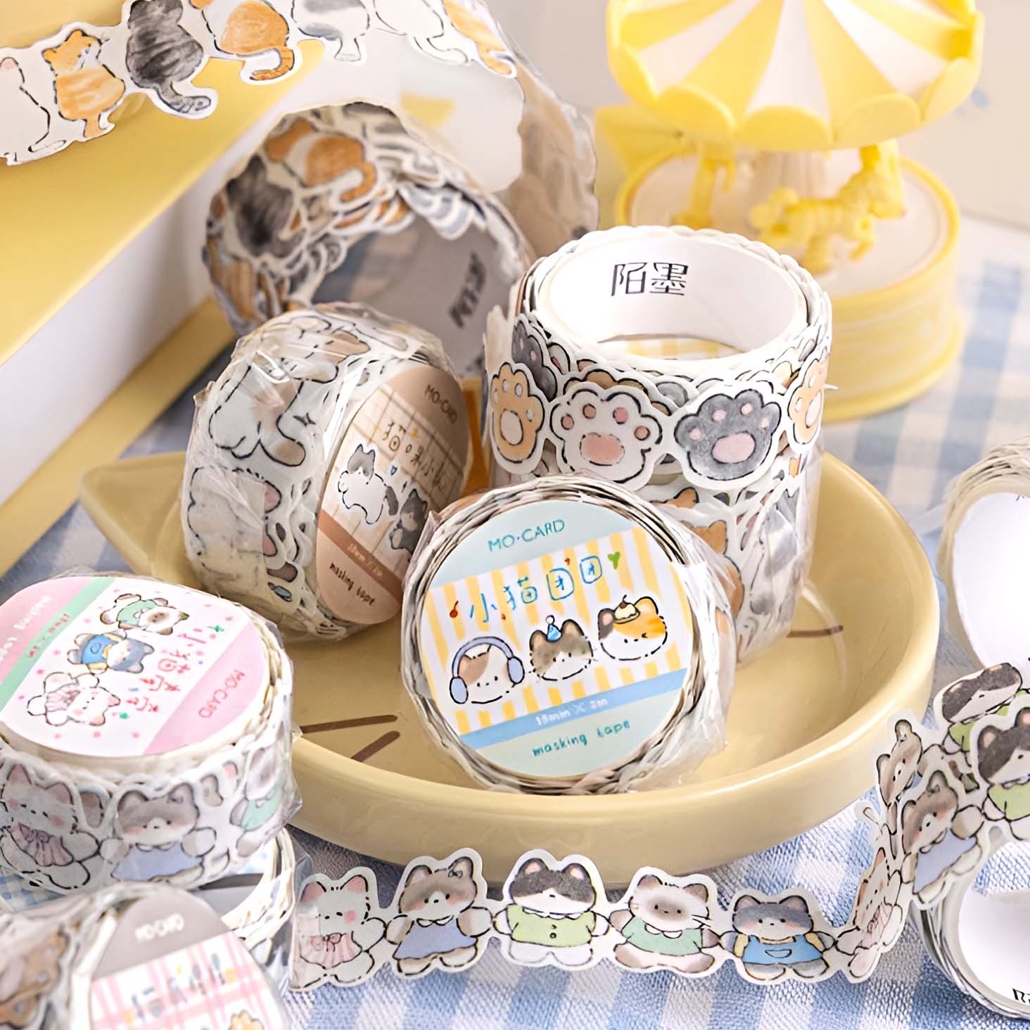 Cute Animal Die-Cut Masking Tapes
