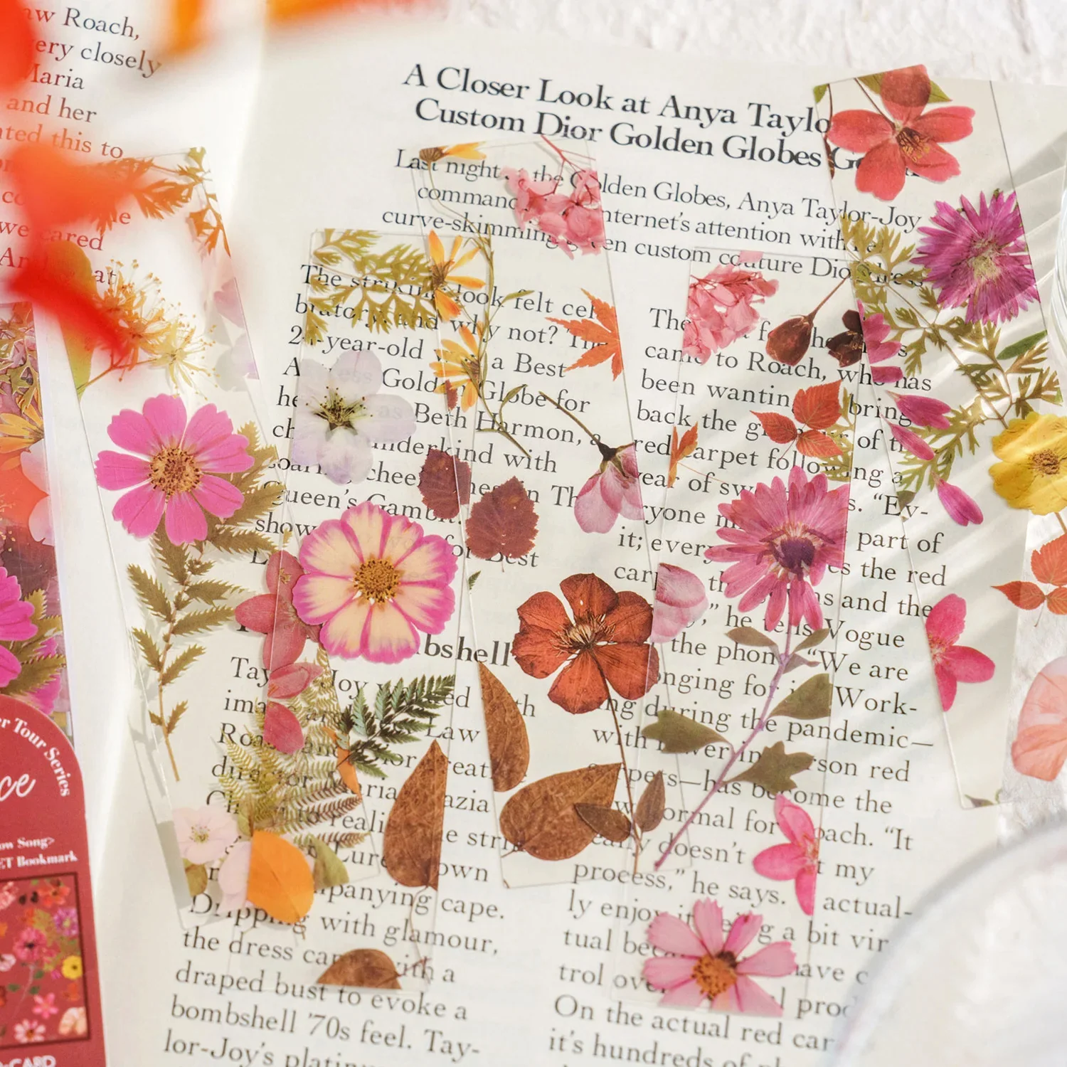 Floral Clear Bookmark Set