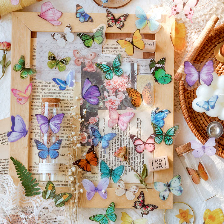 Original Deco Stickers Blue Butterflies