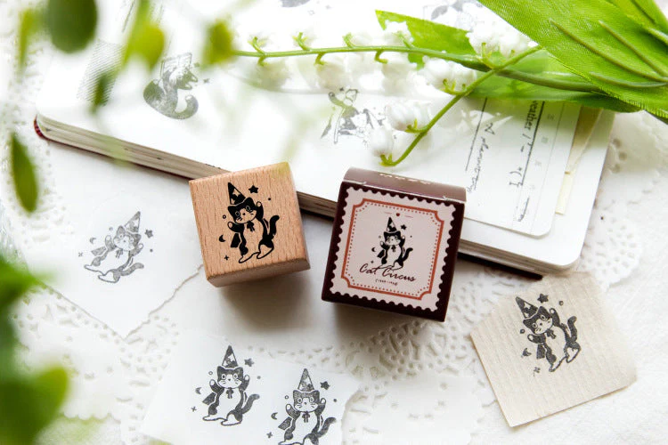 Playful Cat Wooden Stamps