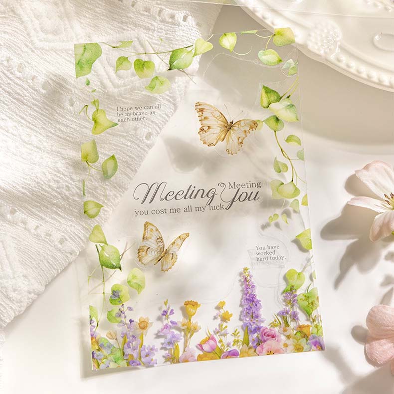 Floral Pattern Clear Masking Tapes